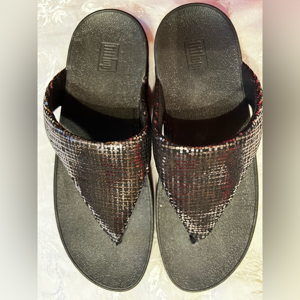 Black FitFlop Toe-Post Sandals lulu size 8